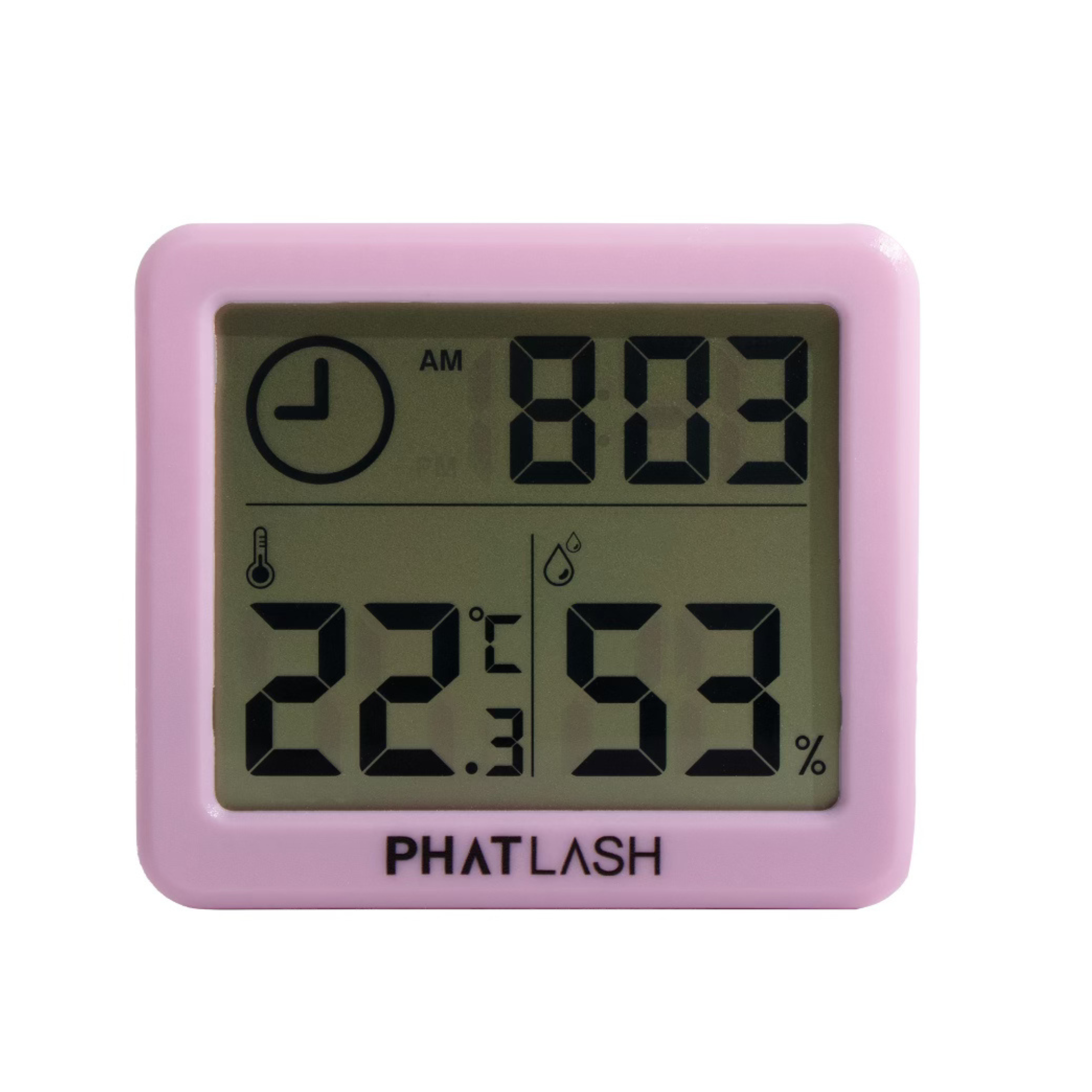 Humidifier Reader, Humidity Monitor UK, lash thermometer, Pink hygrometer, Temperature and humidity reader, Lash room hygrometer, Time and temperature monitor, Humidity reader, Lash extension environment monitor, Pink humidity gauge,