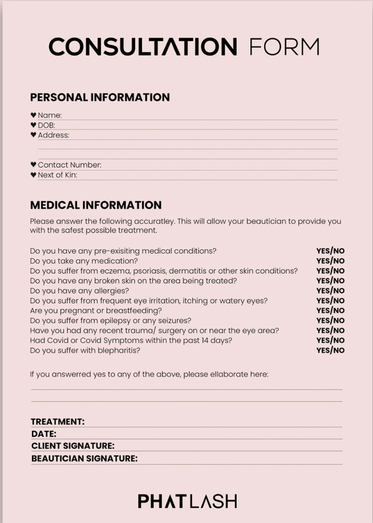 Consultation Forms Explained: Why Every Lash Appointment Starts with One