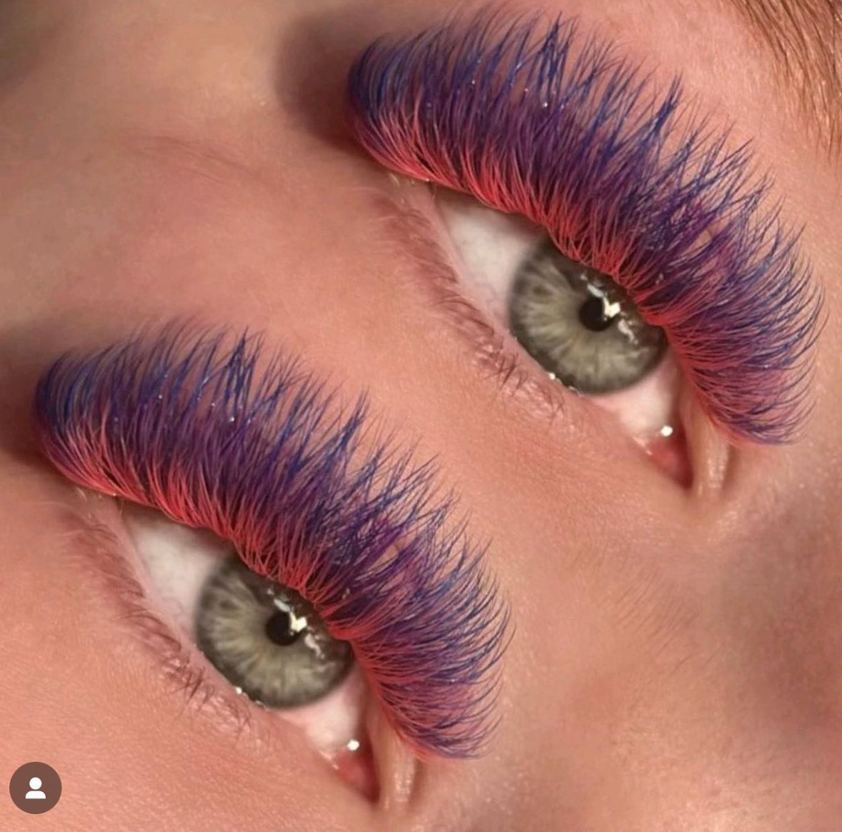 colorful lashes, colored lashes, colored lash trays, purple lash extensions, eyelash colour, mix lashes, UK Lash, White Lash Extensions