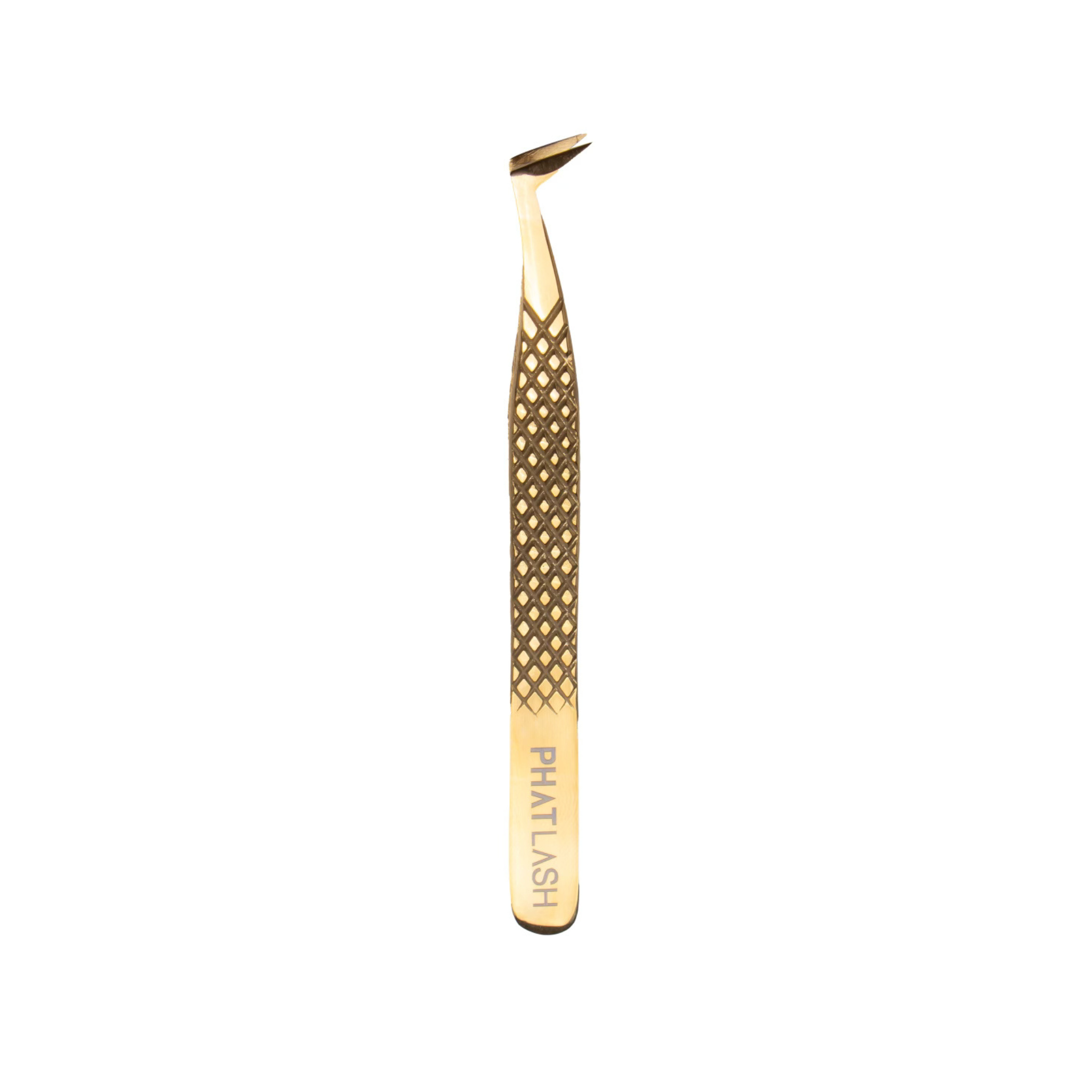 gold angled fiber tip tweezer