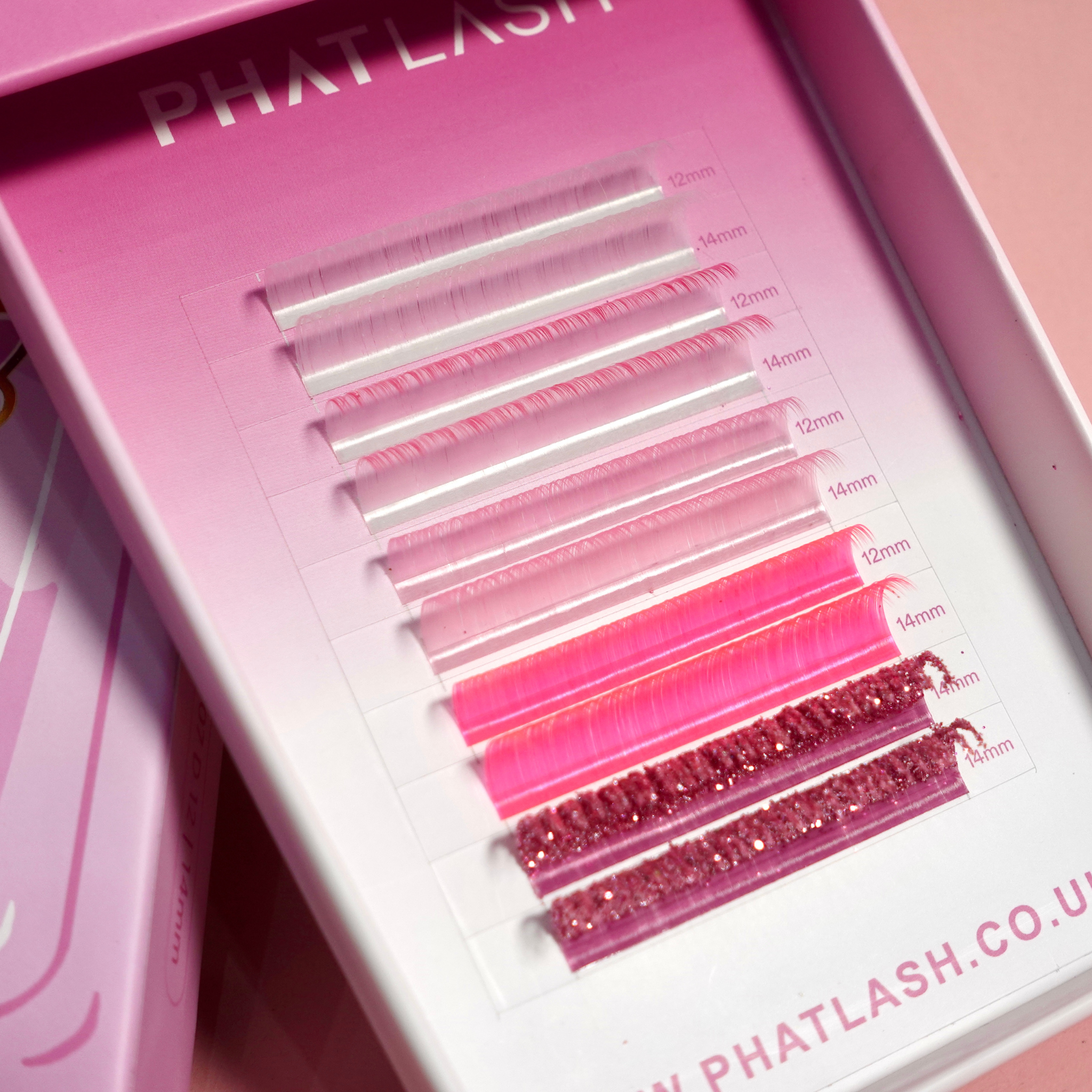 pink glitter lashes
