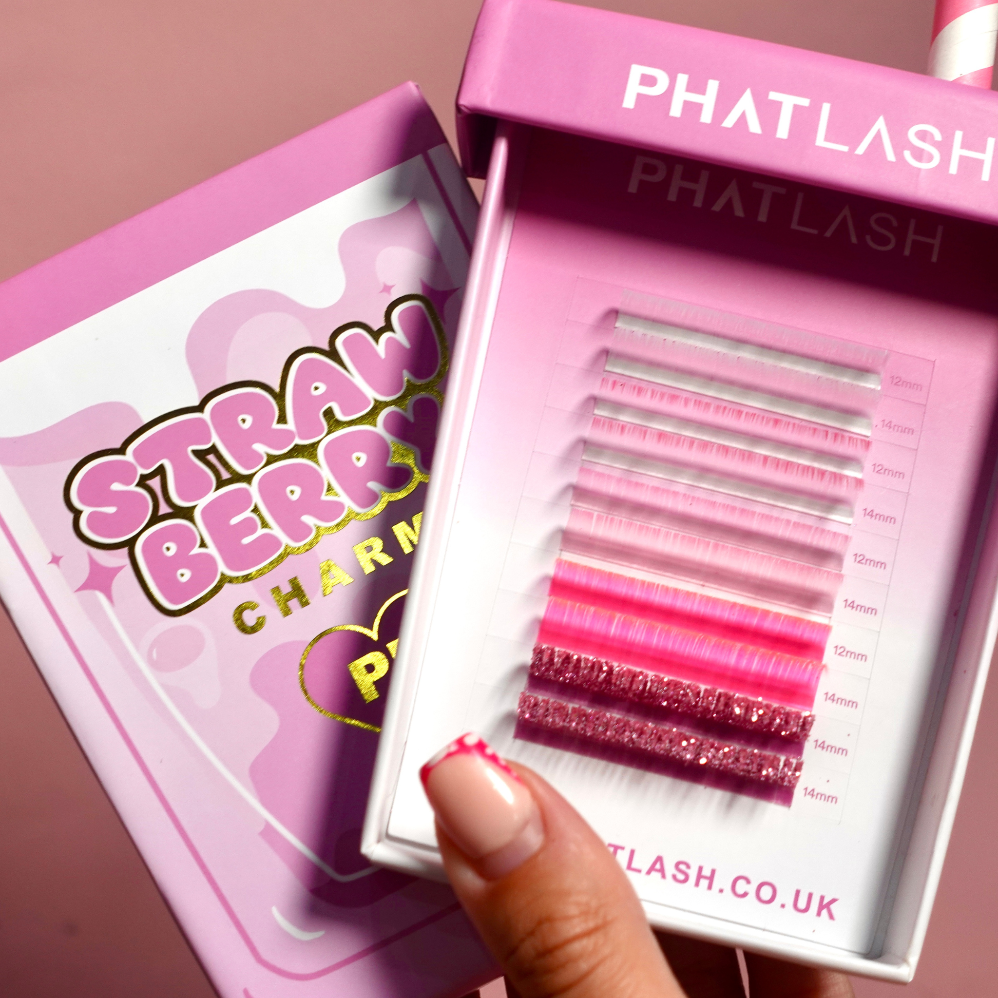 pink coloured lashes