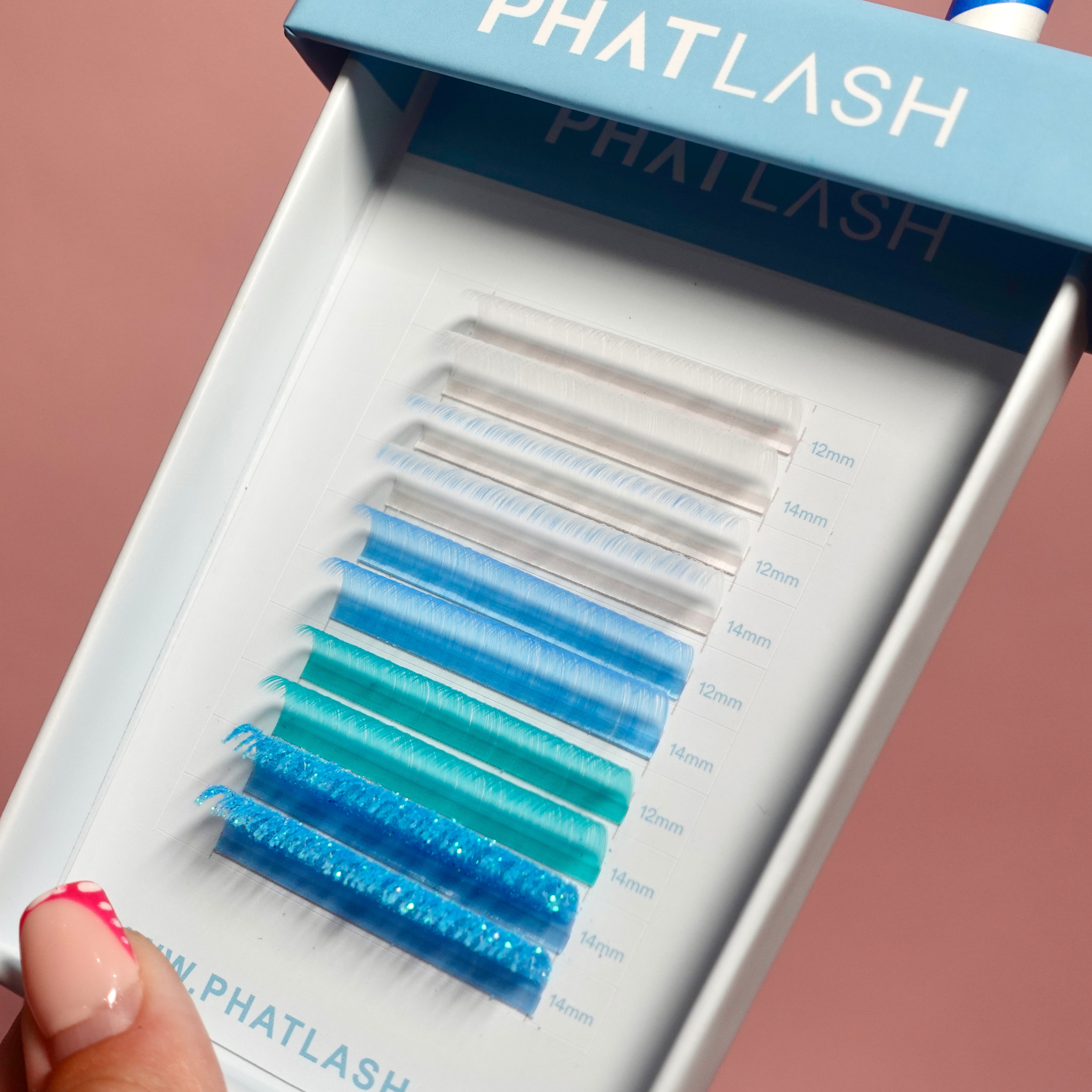 blue glitter lashes