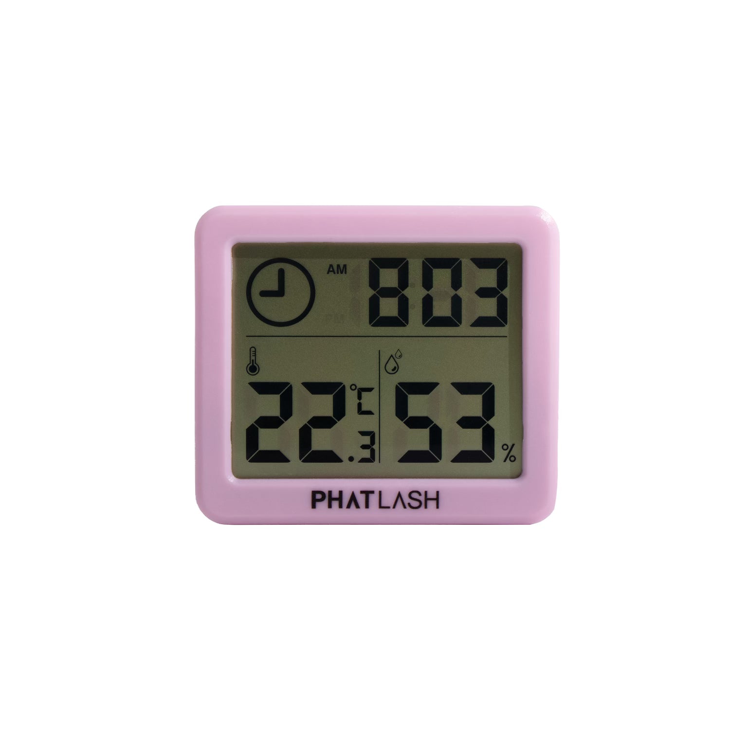 Humidifier Reader, Humidity Monitor UK, lash thermometer, Pink hygrometer, Temperature and humidity reader, Lash room hygrometer, Time and temperature monitor, Humidity reader, Lash extension environment monitor, Pink humidity gauge, 